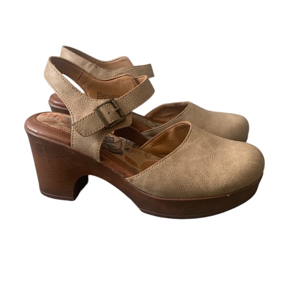 BOC brown Mary Jane heels size 9 clogs platforms casual boho bohemian work 70s - Picture 1 of 8